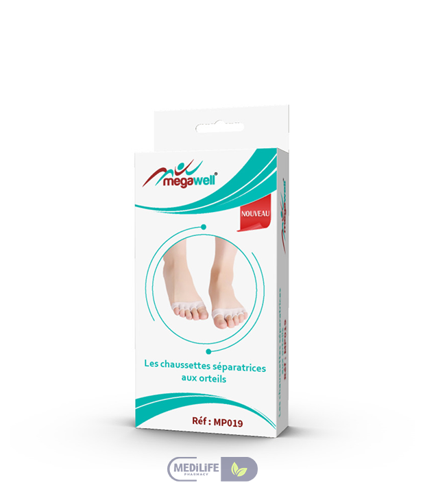 MegaWell MP019 Chaussettes Séparatrices aux Orteils