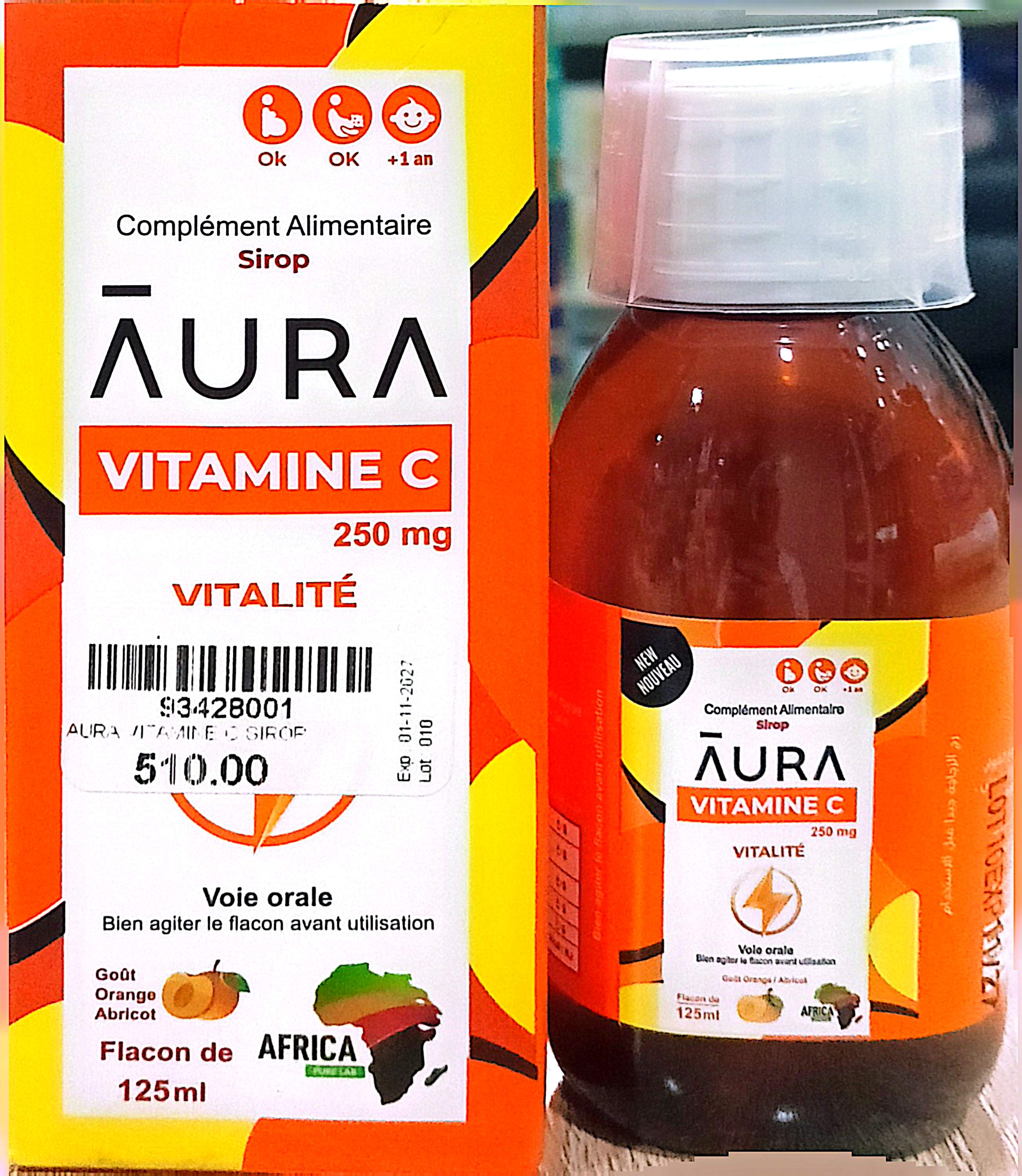 Vitamine C 250mg Gout Abricot 125ml