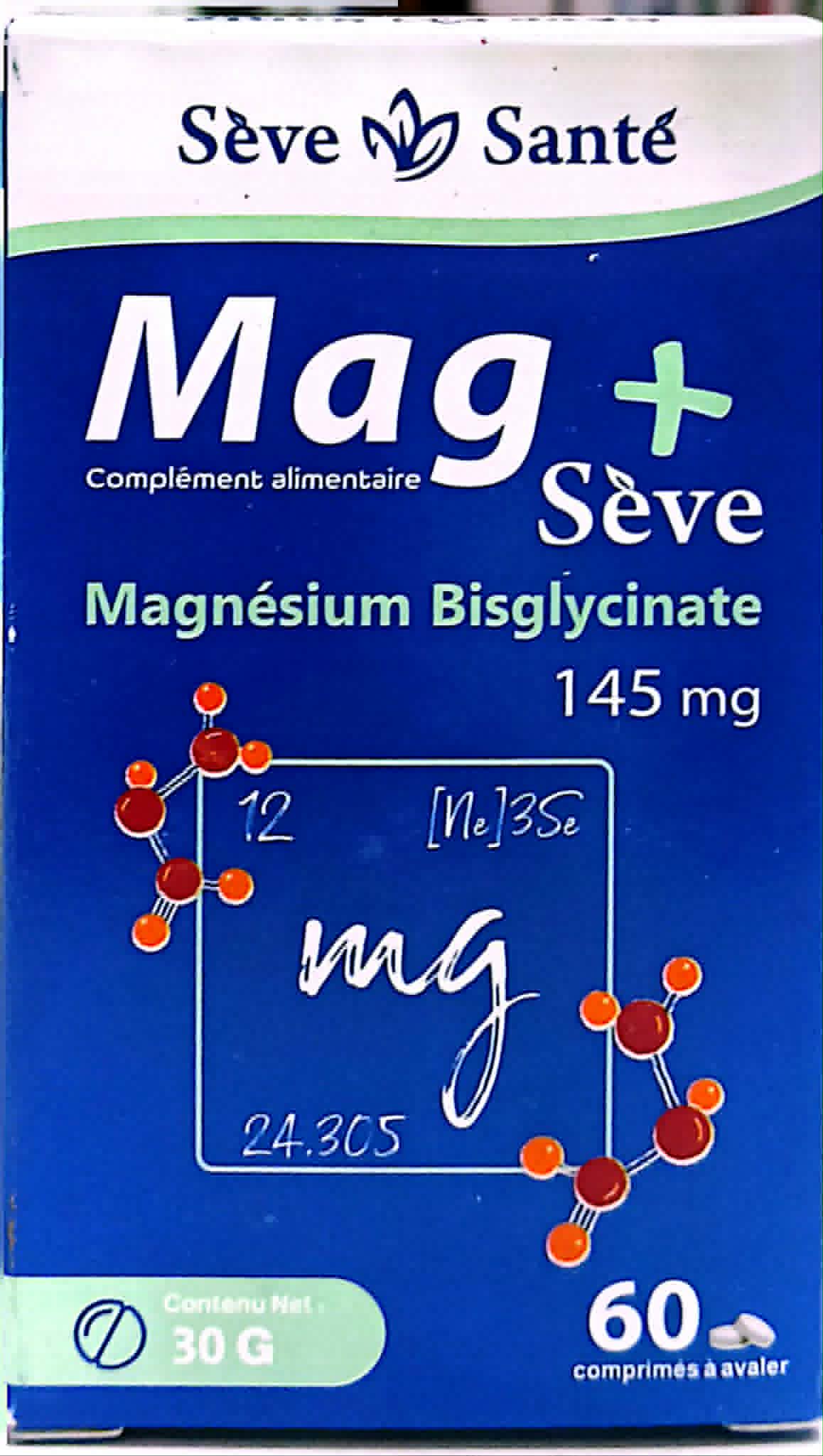Mag+ Séve ( Mag Bisglycinate ) 145mg B/60