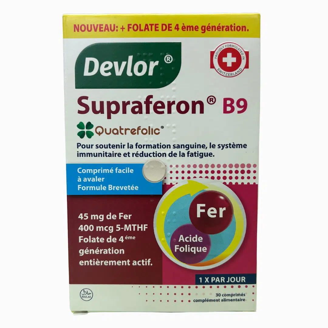 Devlor Supraferon B9 (45mg Fer + Acide folique)